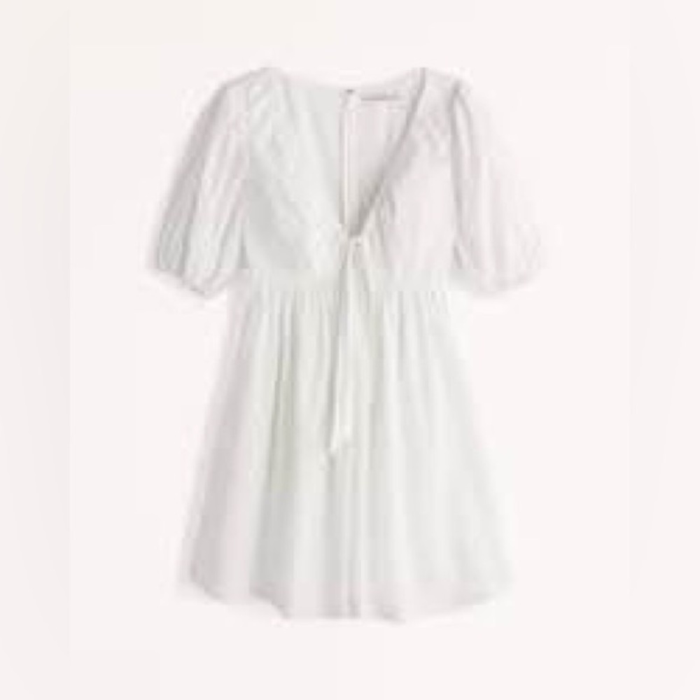 Abercrombie & Fitch White Puff Sleeve Dress